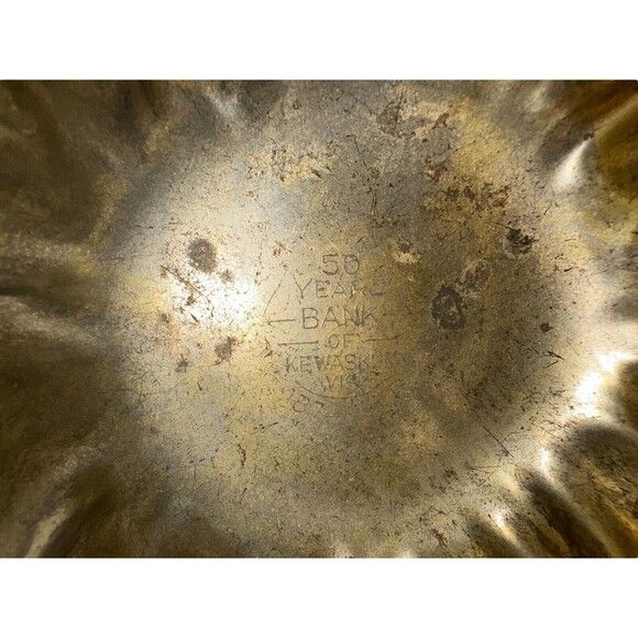 1924 ESG Quadruple Plate 24K Gold Lined 50 Years Bank of Kewaskum Crinkle Bowls - Picture 12 of 13